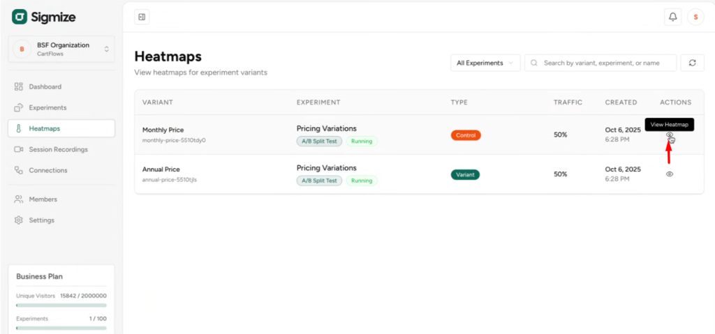 Setting up Heatmaps with Sigmize image